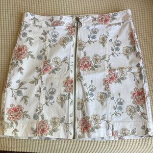 Tinseltown Floral Front Zip Skirt